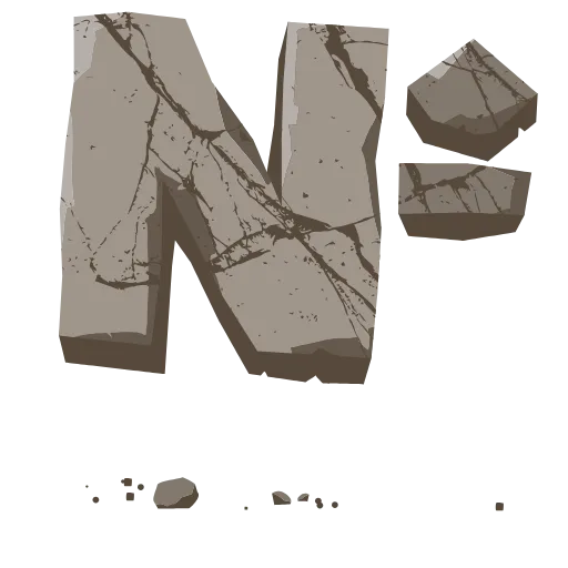 Стикер 54 Stone Letters - каменные буквы анимированные