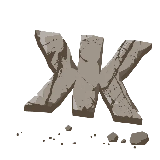 Стикер 8 Stone Letters - каменные буквы анимированные