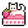 Стикер 33 🌸 Strawberry - пиксельные розовые эмодзи