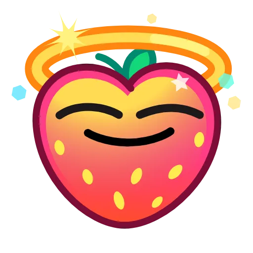 Стикер 61 Strawberry Emoji