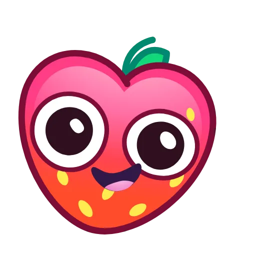 Стикер 7 Strawberry Emoji