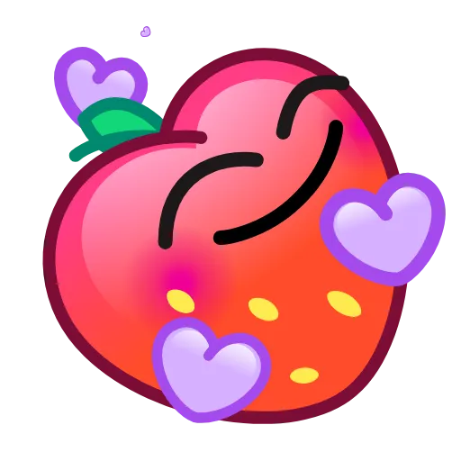 Стикер 9 Strawberry Emoji