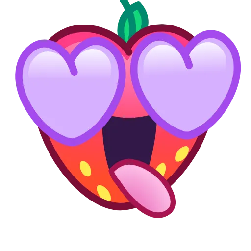 Стикер 8 Strawberry Emoji