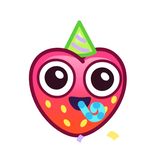 Стикер 13 Strawberry Emoji