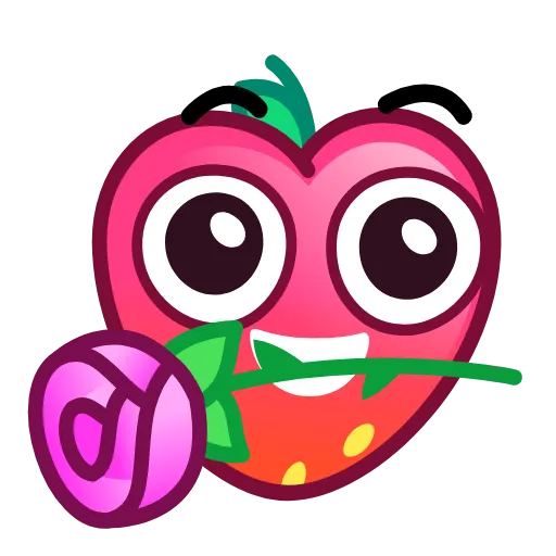 Стикер 38 Strawberry Emoji