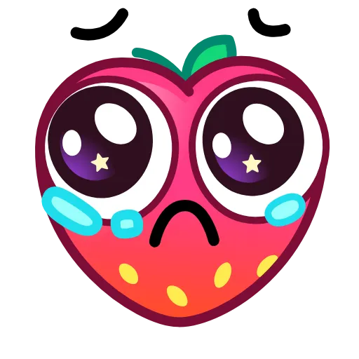 Стикер 16 Strawberry Emoji