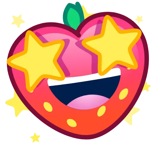 Стикер 12 Strawberry Emoji