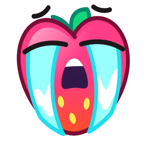 Стикер 17 Strawberry Emoji