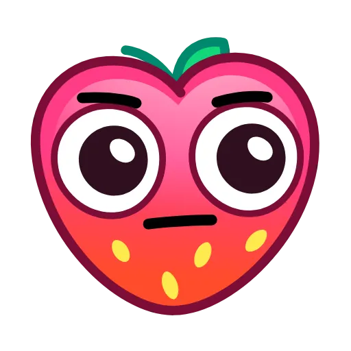 Стикер 23 Strawberry Emoji