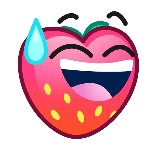 Стикер 2 Strawberry Emoji