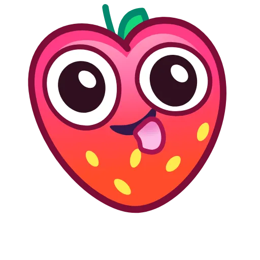 Стикер 11 Strawberry Emoji