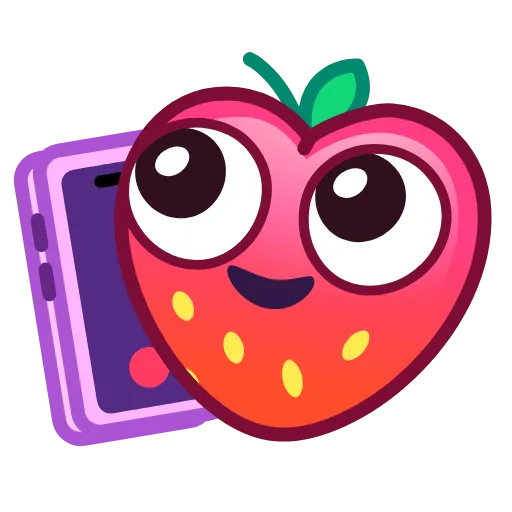 Стикер 51 Strawberry Emoji