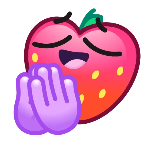 Стикер 34 Strawberry Emoji