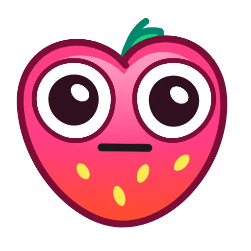 Стикер 22 Strawberry Emoji