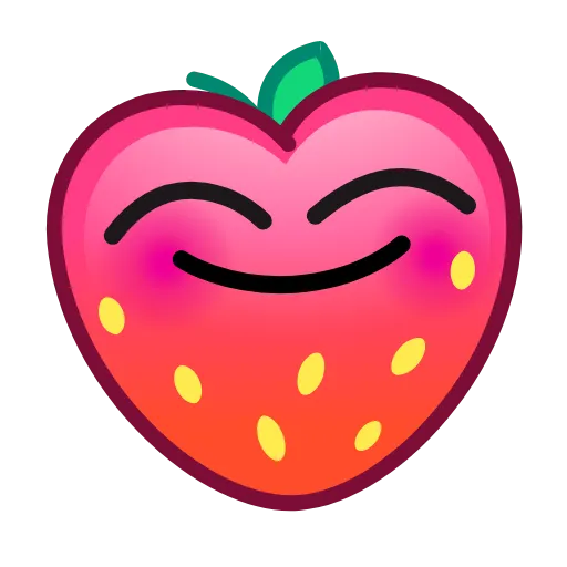 Стикер 5 Strawberry Emoji