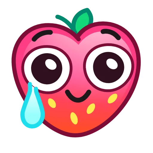 Стикер 4 Strawberry Emoji