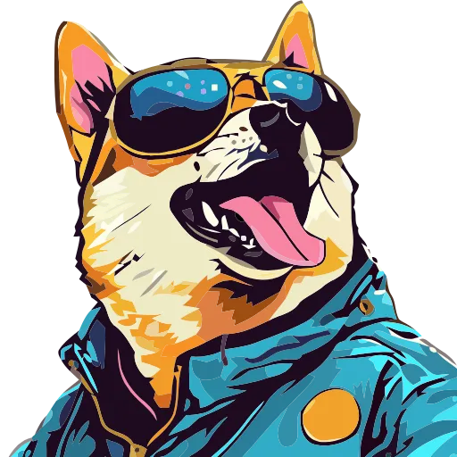 Стикер 33 🐕 Набор эмоджи со стильным Шибой в HD качестве