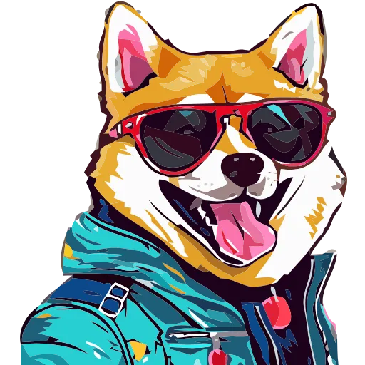 Стикер 7 🐕 Набор эмоджи со стильным Шибой в HD качестве