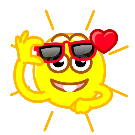 Стикер 3 😎 Солнышко и Облачко