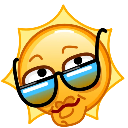 Стикер 19 Sun Emoji