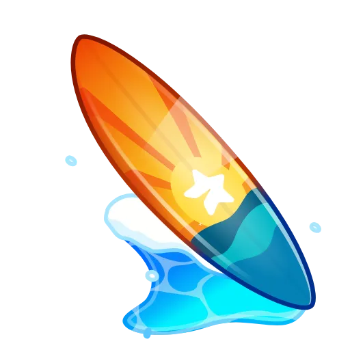 🎁 Эмодзи «Surge Board - эмодзи из новых тг подарков с доской для сёрфа» для Telegram