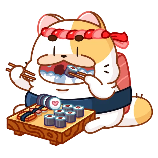Стикер 33 Sushi Cat