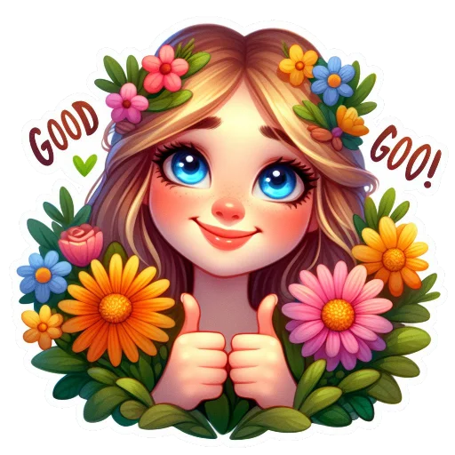 👍 Стикер «Flowers fairies bunnies» для Telegram