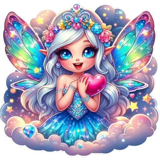 ❤ Стикер «Flowers fairies bunnies» для Telegram