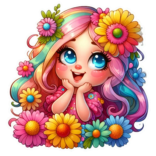 🌸 Стикер «Flowers fairies bunnies» для Telegram