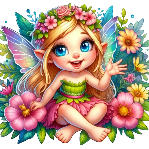 👋 Стикер «Flowers fairies bunnies» для Telegram