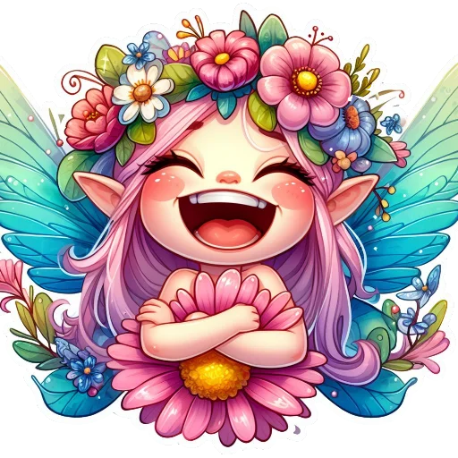 🤣 Стикер «Flowers fairies bunnies» для Telegram