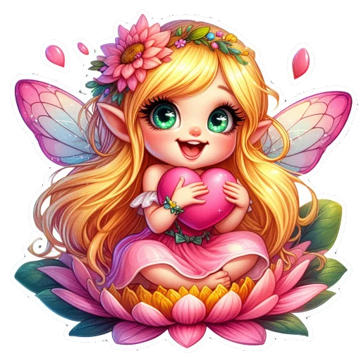 ❤ Стикер «Flowers fairies bunnies» для Telegram