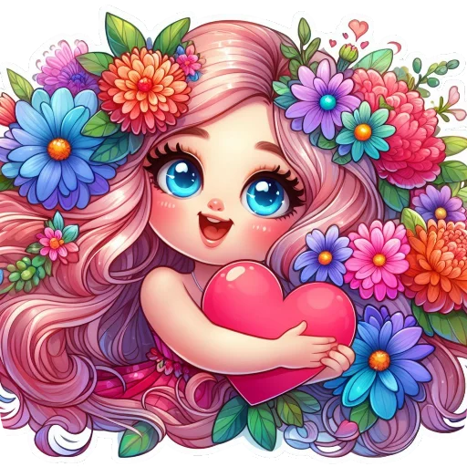 ❤ Стикер «Flowers fairies bunnies» для Telegram