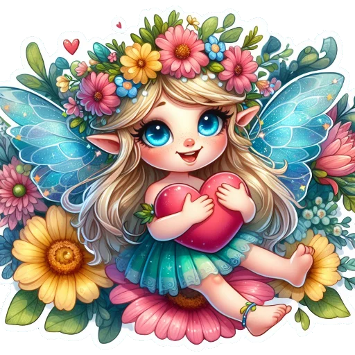 ❤ Стикер «Flowers fairies bunnies» для Telegram
