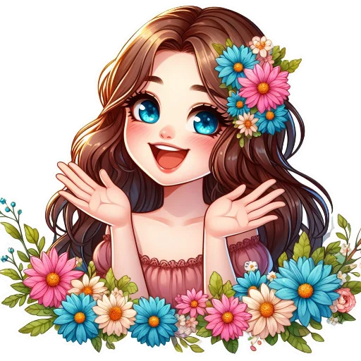 👐 Стикер «Flowers fairies bunnies» для Telegram