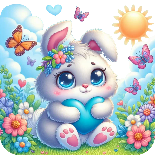 ❤ Стикер «Flowers fairies bunnies» для Telegram