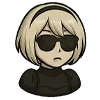 Стикер 12 👍 Набор эмоджи с 2B из игры «NieR Automata»