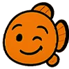Стикер 30 рыба клоун