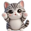 🤗 Эмодзи «Полосатый котёнок» для Telegram