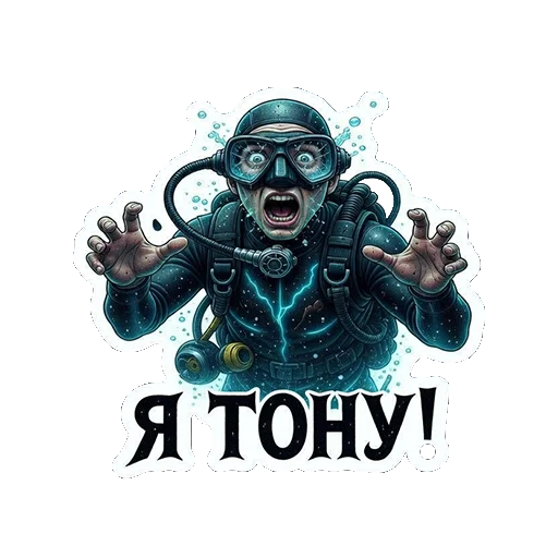 🌊 Стикер «ТАЯЩИЕСЯ — ЭТО НЕ ПРО УЖАС, ЭТО ПРО ОБЪЯТИЯ БЕЗДНЫ.» для Telegram