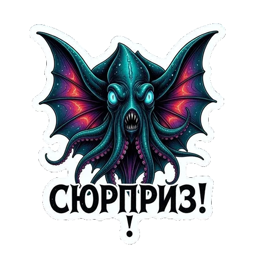 😱 Стикер «ТАЯЩИЕСЯ — ЭТО НЕ ПРО УЖАС, ЭТО ПРО ОБЪЯТИЯ БЕЗДНЫ.» для Telegram