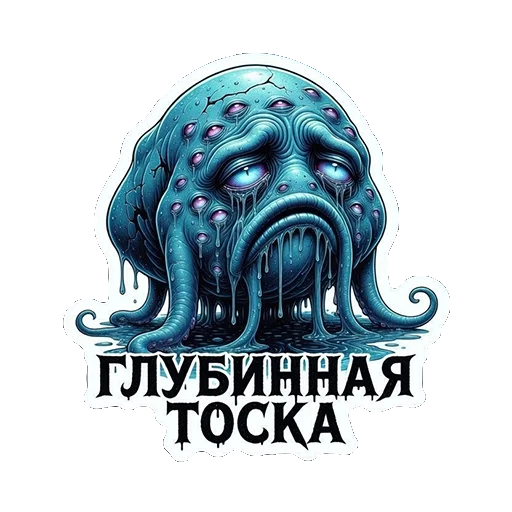 😒 Стикер «ТАЯЩИЕСЯ — ЭТО НЕ ПРО УЖАС, ЭТО ПРО ОБЪЯТИЯ БЕЗДНЫ.» для Telegram