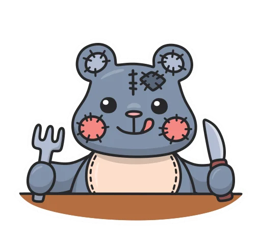 🍴 Стикер «Плюш без надписей» для Telegram