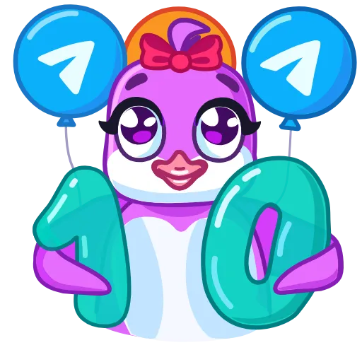 Стикер 48 10 Years of Telegram