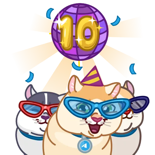 Стикер 49 10 Years of Telegram