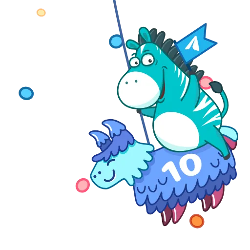 Стикер 10 10 Years of Telegram