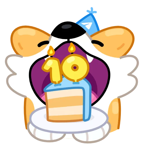 Стикер 27 10 Years of Telegram