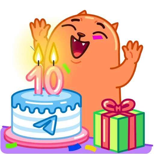 Стикер 13 10 Years of Telegram