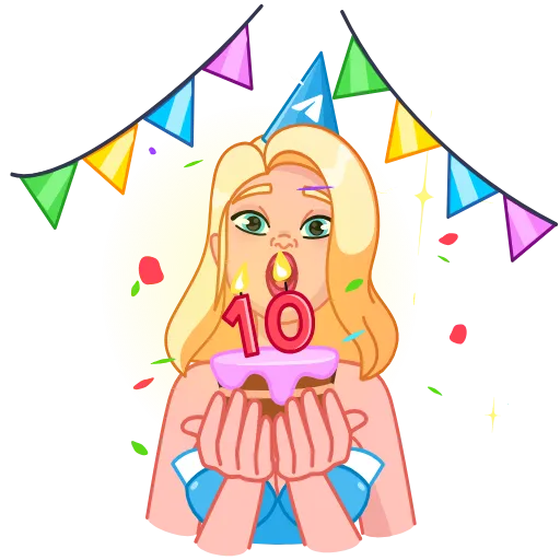 Стикер 6 10 Years of Telegram