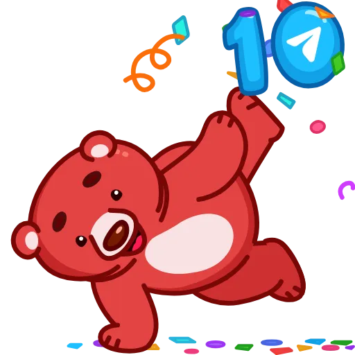Стикер 5 10 Years of Telegram
